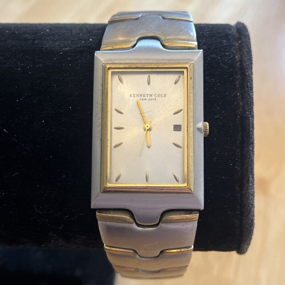 Kenneth Cole Men KC3306 Formal Date Two Tone 25mm Quartz Analog Watch 7 3/4"